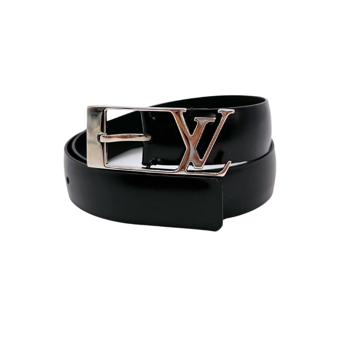 Ceinture noire cuir lisse Louis Vuitton INTEMPORAL